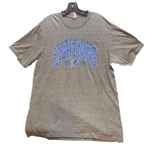 Tampa Bay Lightning Shirt Adult Extra Large NHL Hockey Spell Out Logo Mens